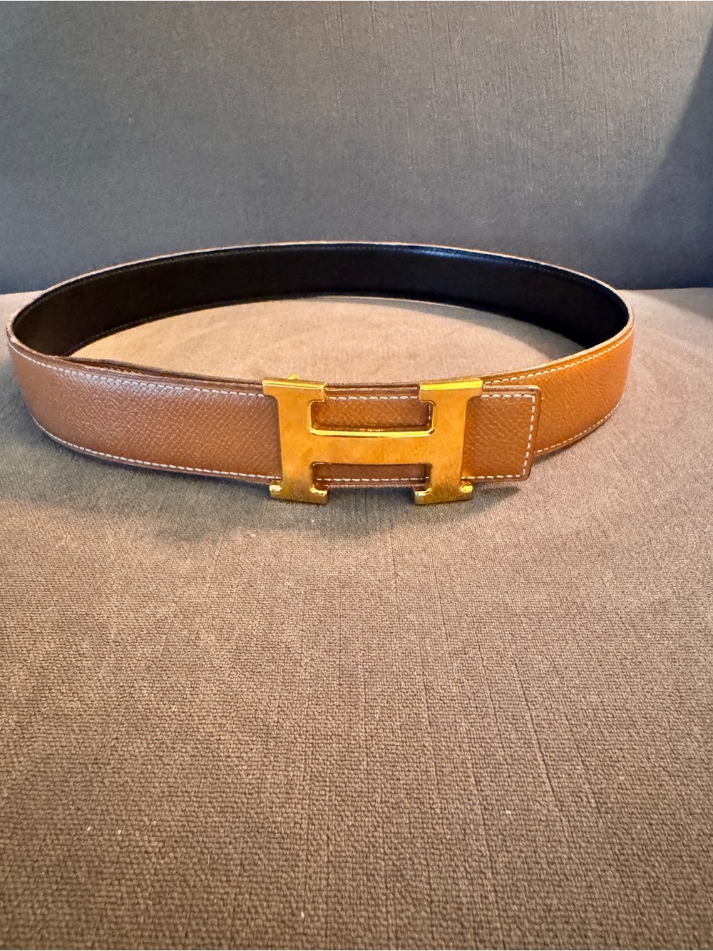 Hermès Reversible H Belt Size 72 Gold Buckle Box Calf Leather 2011 - Picture 2 of 8